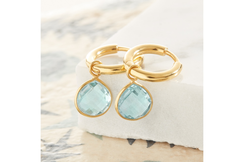 Ithaca Blue Topaz Hoops