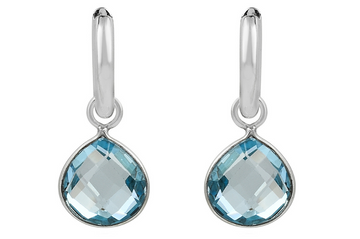 Ithaca Blue Topaz Silver Hoops