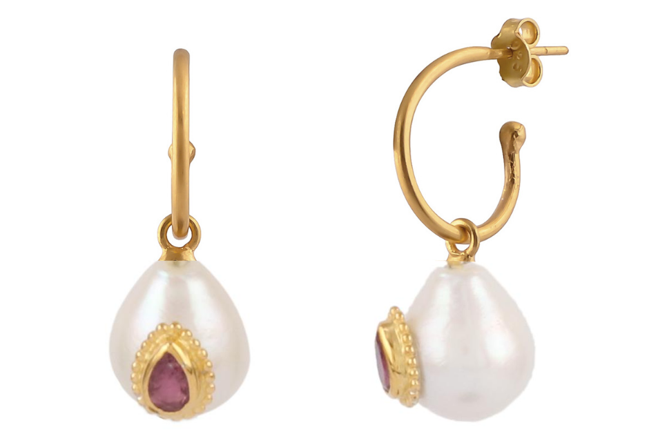 Jenny Pearl & Tourmaline Earrings