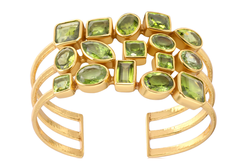 Kelly Peridot Cuff Bracelet Gemstone Cuffs