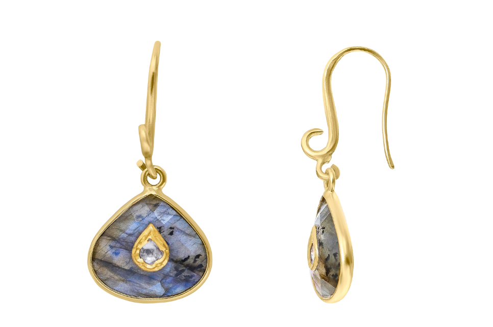 Jadau Labradorite & Diamond Earrings