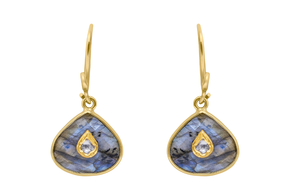 Jadau Labradorite & Diamond Earrings