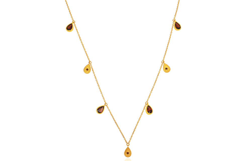 Lola Garnet Charm Necklace