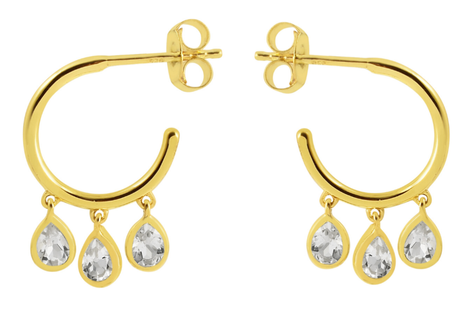 Lola White Topaz Hoop Earrings