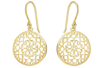 Gold Mandala Earrings