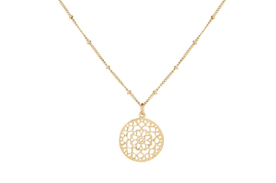 Gold Mandala Pendant Necklace