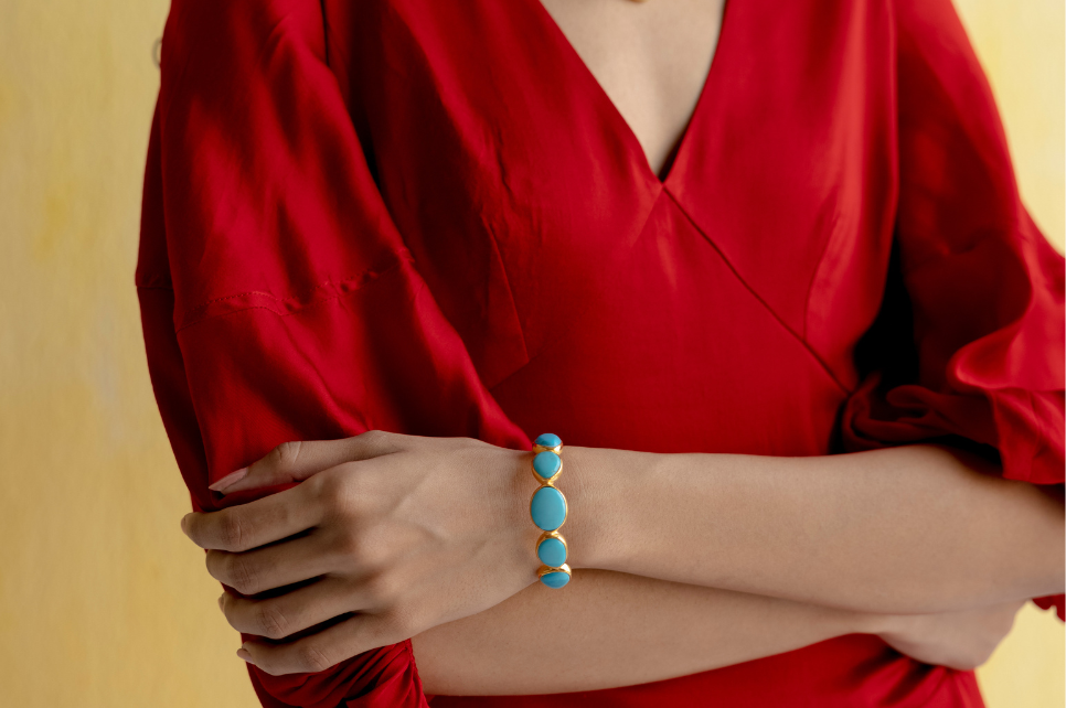 Audrey Iranian Turquoise Cuff Bracelet