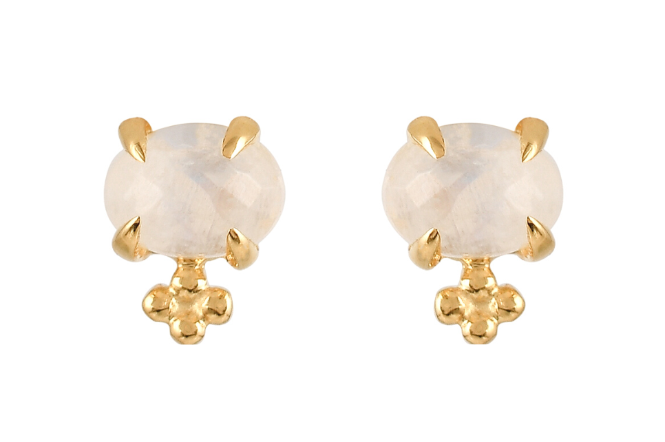 Miranda Moonstone Gemstone Stud Earrings