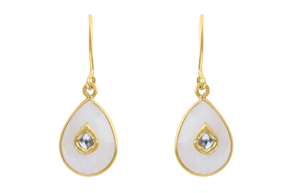 Jadau Moonstone & Diamond Earrings