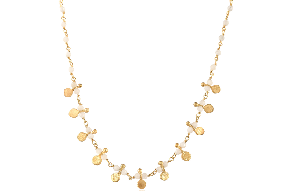 Moonstone & Mini Disc Necklace
