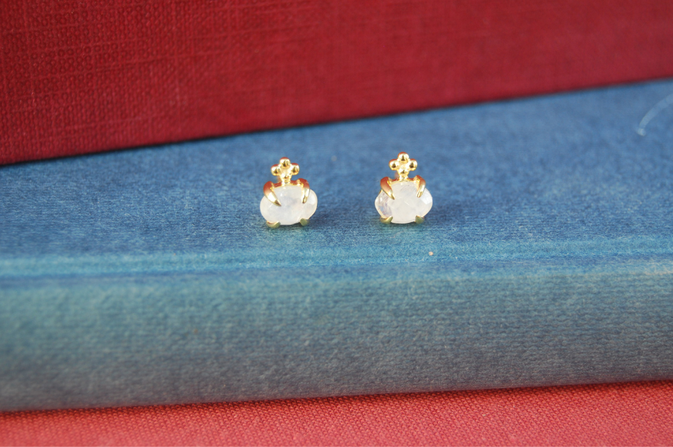 Miranda Moonstone Gemstone Stud Earrings