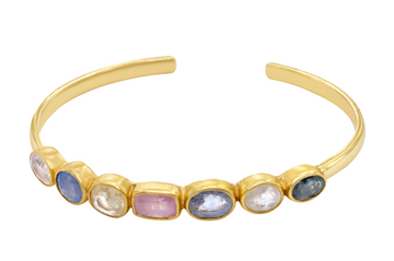 Multi Colour Sapphire Cuff Bracelet