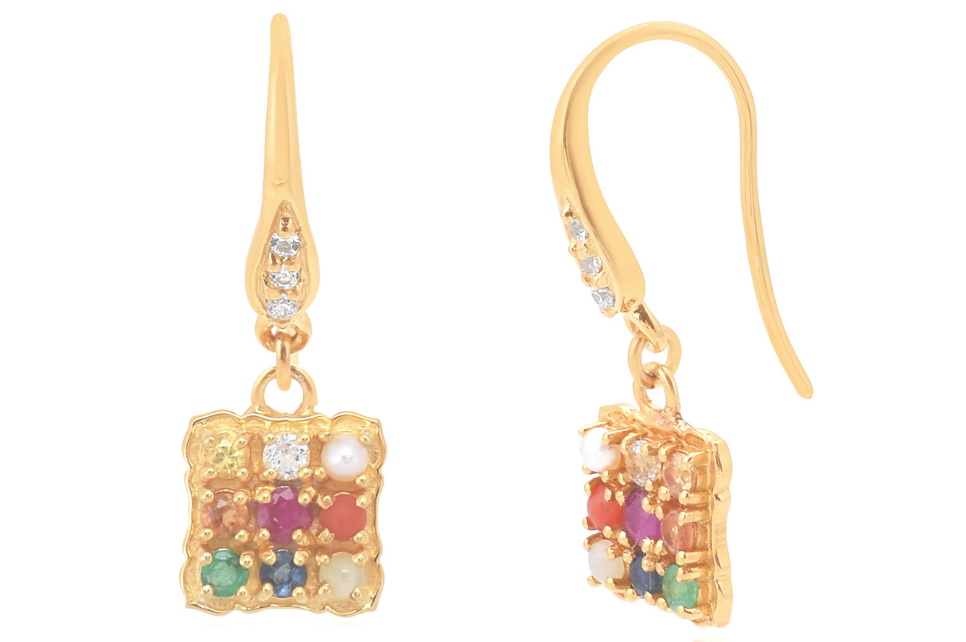 Navaratna Talisman Gemstone Earrings