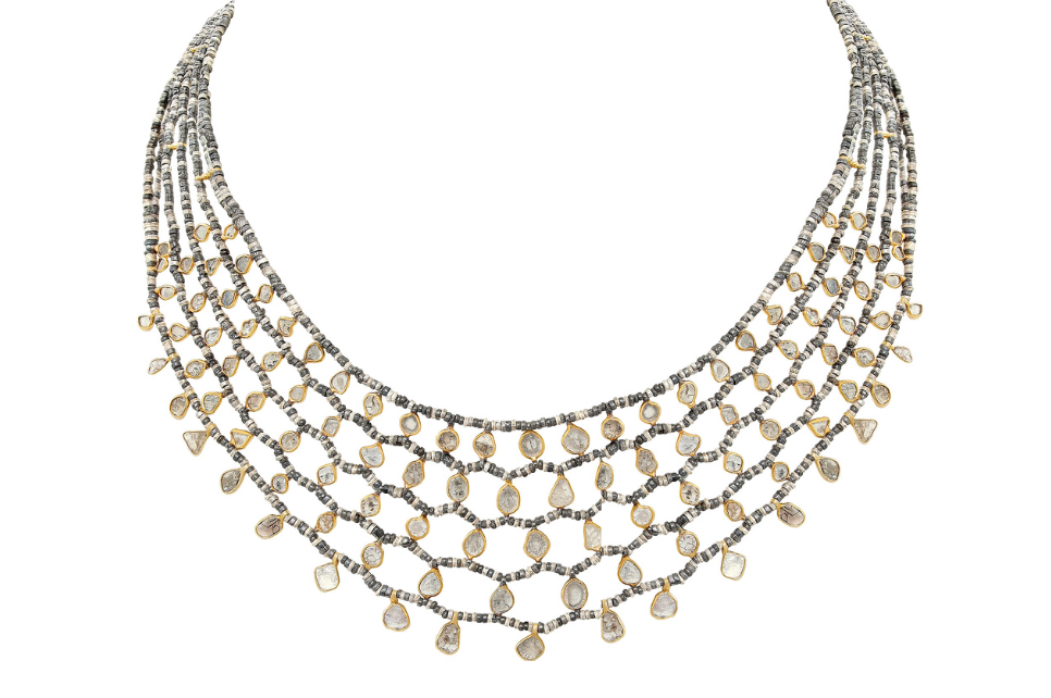 Nefertiti Diamond & Bead Necklace