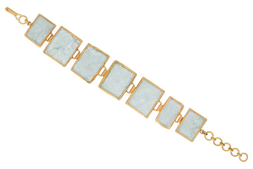 Organic Aquamarine & Fine Gold Set Bracelet