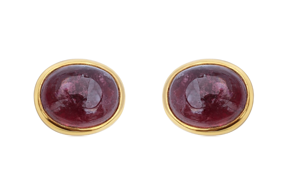 Pink Tourmaline Stud Earrings