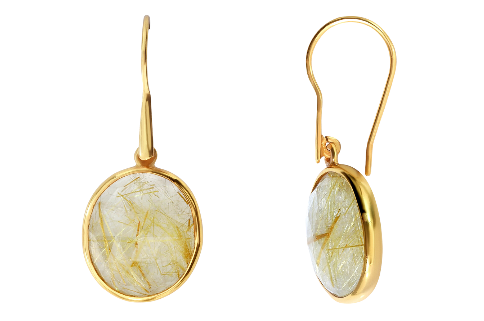 Pebble Rutile Quartz Earrings