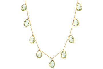 Pebble Charm Green Amethyst Necklace