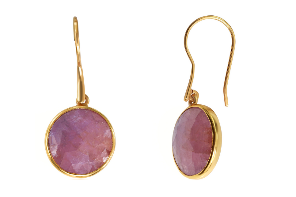 Pebble Pink Sapphire Earrings