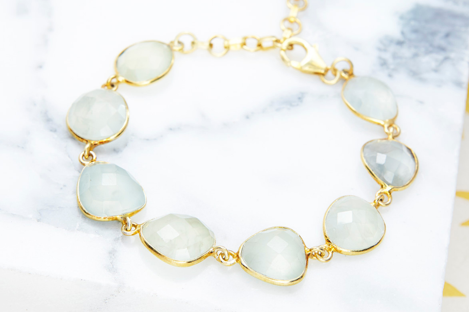 Pebble Prehnite Bracelet