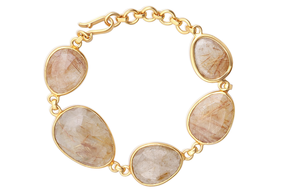 Pebble Rutile Quartz Bracelet Gemstone Bracelets