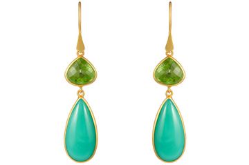 Peridot & Chrysoprase Double Drop Earrings