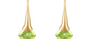 Peridot Flower Bud Fine Gold Earrings