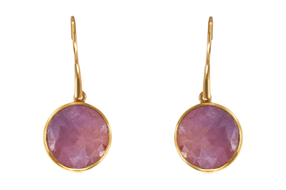 Pebble Pink Sapphire Earrings