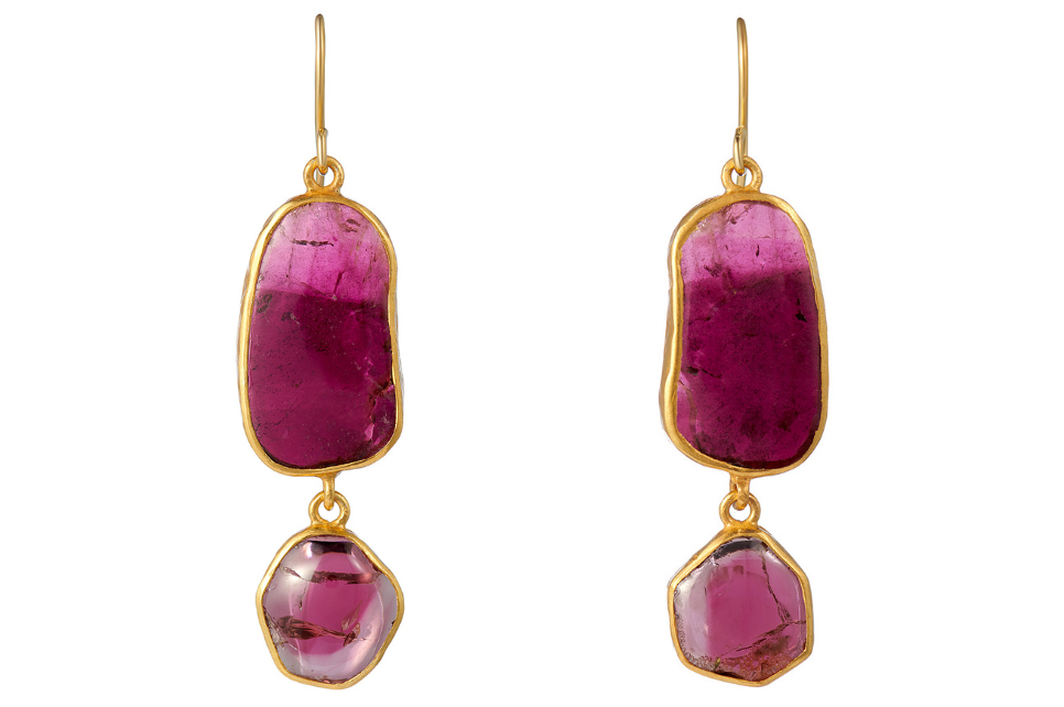 Pink Tourmaline Drop Earrings