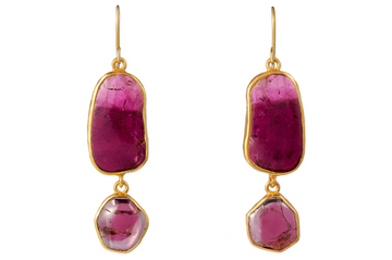 Pink Tourmaline Drop Earrings