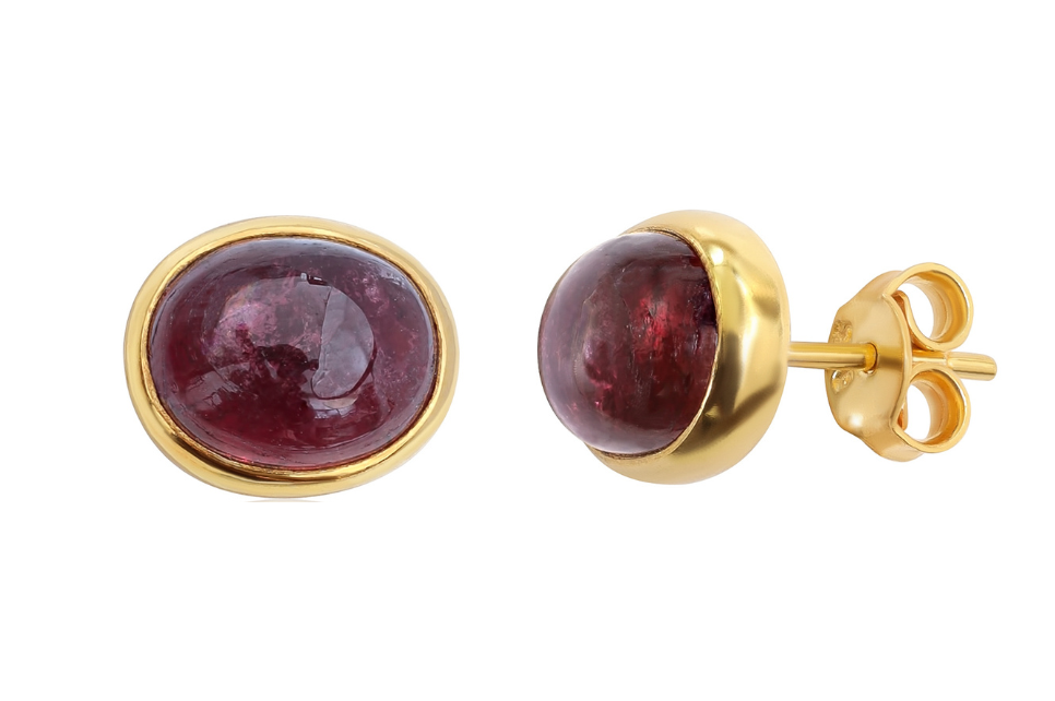 Pink Tourmaline Stud Earrings