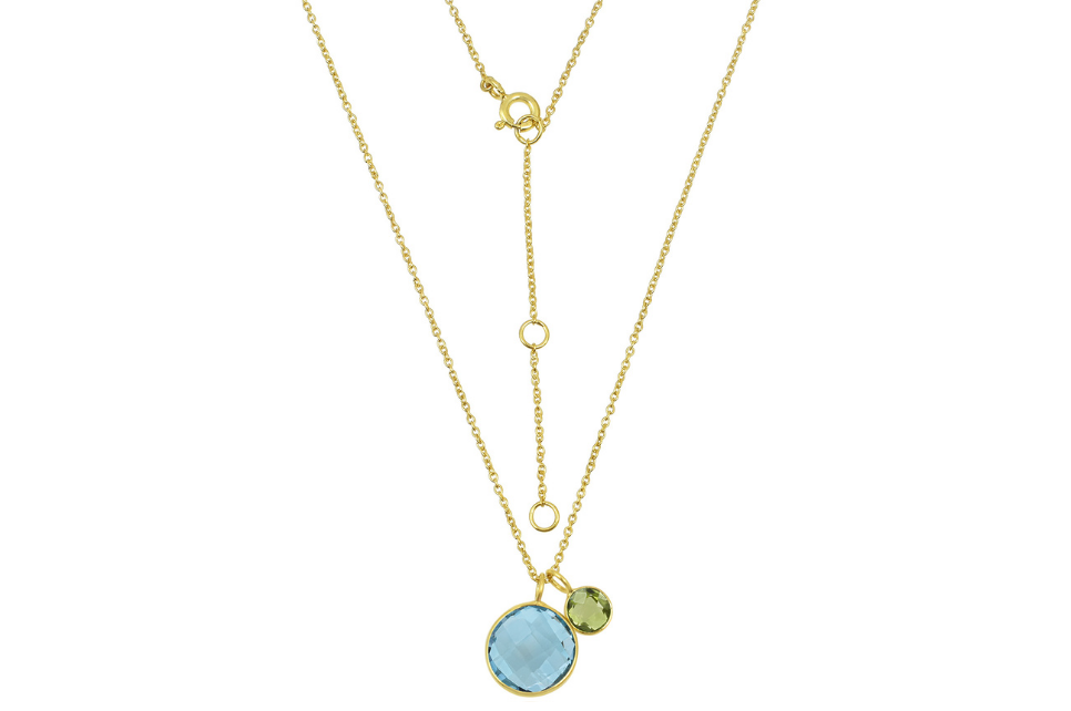 Polka Dot Blue Topaz & Peridot Necklace
