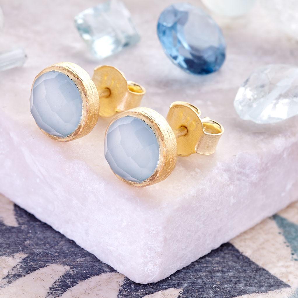 Cupcake Chalcedony Studs