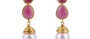 Poppy Ruby & Pearl Double Drop Earrings