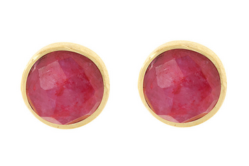 Cupcake Red Silliamanite Stud Earrings