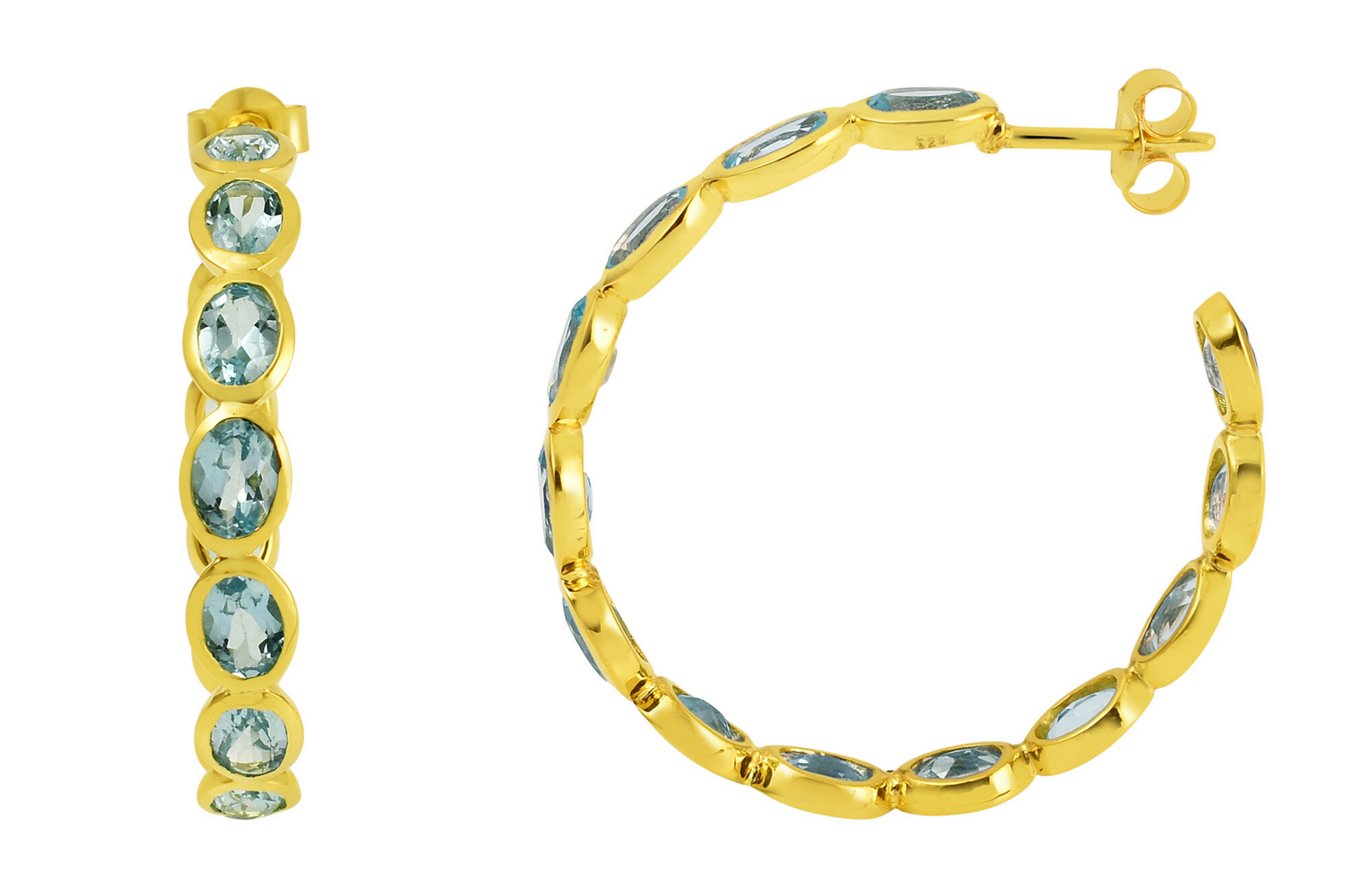 Santorini Blue Topaz Hoop Earrings