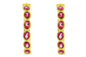 Santorini Pink Topaz Hoop Earrings