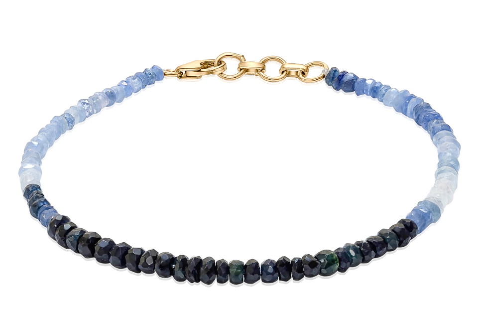 Ombre Sapphire Gemstone Bead Bracelet