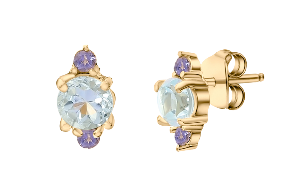 Skye Blue Topaz & Iolite Stud Earrings