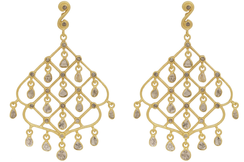 Delhi Diamond Slice Frame Earrings