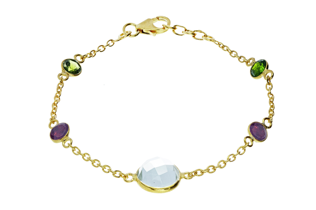 Sofia Green Amethyst & Tourmaline Gemstone Bracelet