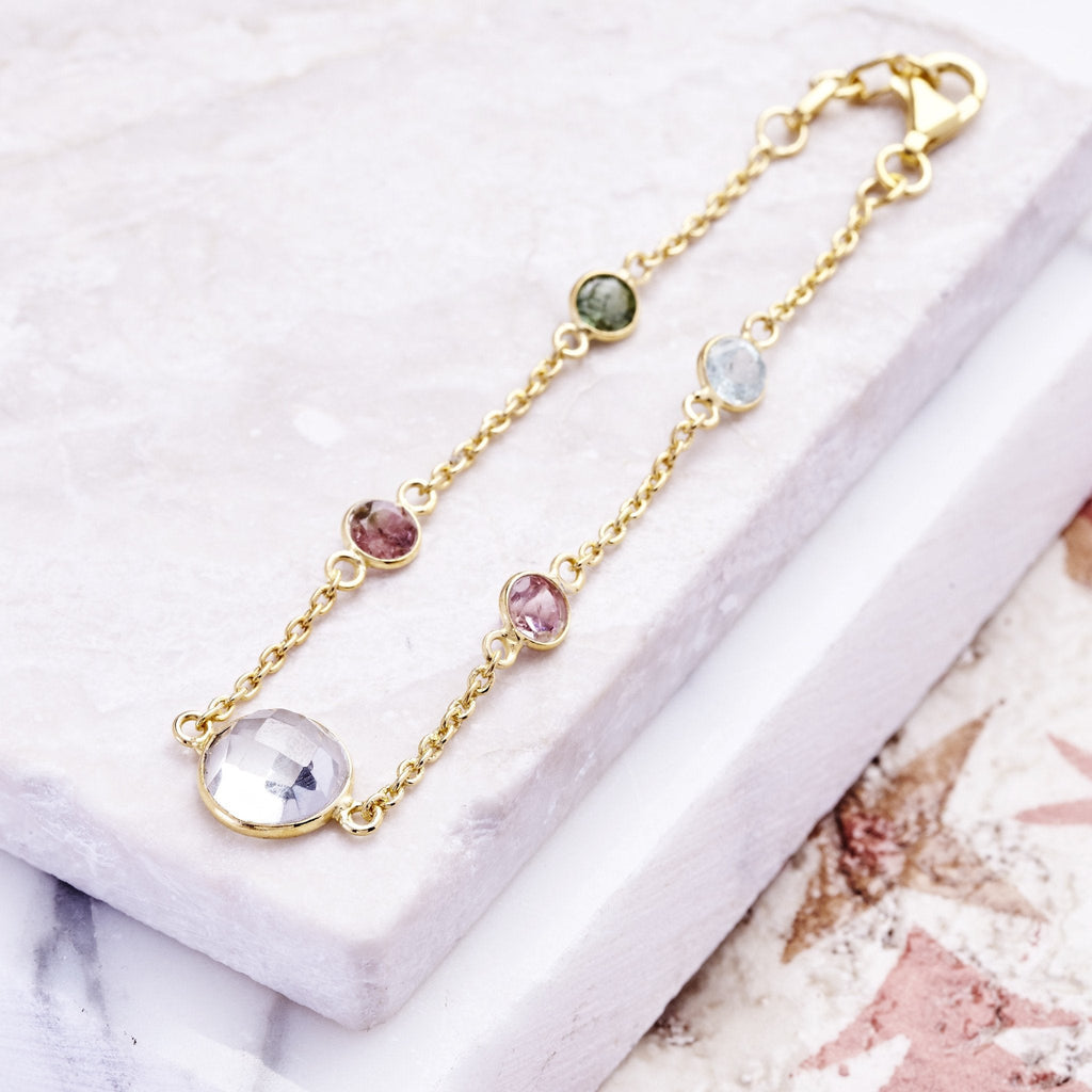 Sofia Green Amethyst & Tourmaline Gemstone Bracelet