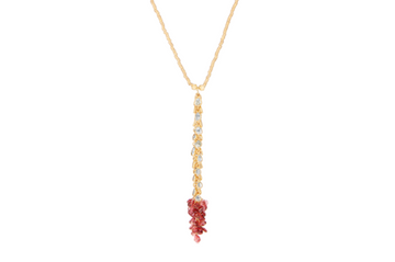 Grey Diamond & Spinel Tassel Necklace