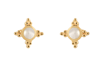 Sunburst Pearl Set Stud Earrings