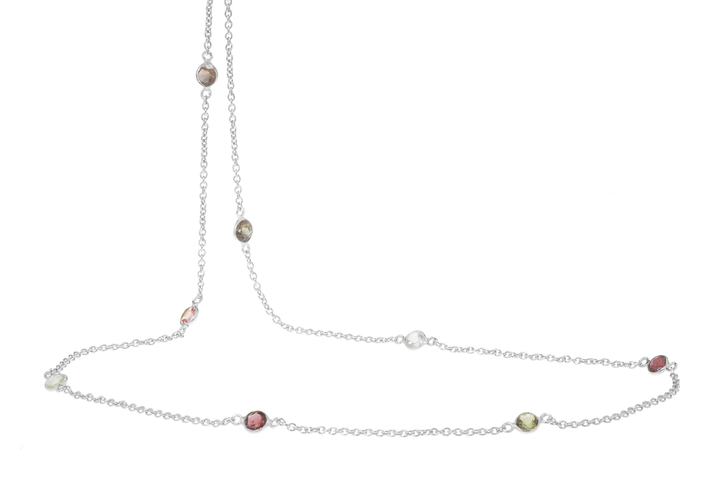 Sweetie Long Silver Tourmaline Necklace