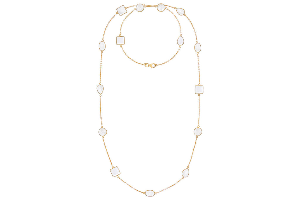 Tablet Moonstone Long Necklace