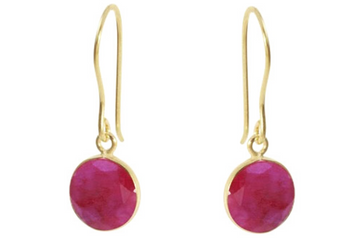 Tablet Red Sillimanite Drop Earrings