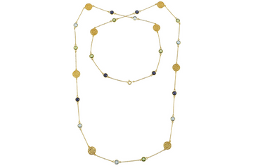 Talisman Peridot, Blue Topaz & Iolite Long Necklace