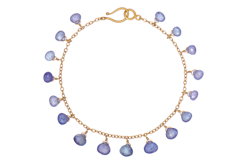 Tanzanite Chain Fine Gold Bracelet