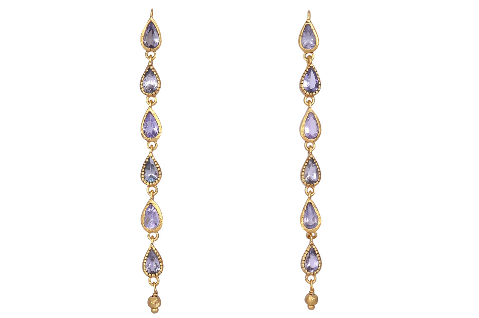 Tanzanite Line Earrings